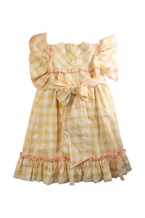 A Yellow Short Sleeve Dresses from La Coqueta in size 9Y for girl. (Back View)