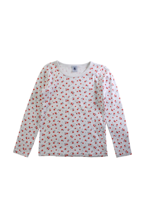 A Red Long Sleeve Tops from Petit Bateau in size 10Y for girl. (Front View)