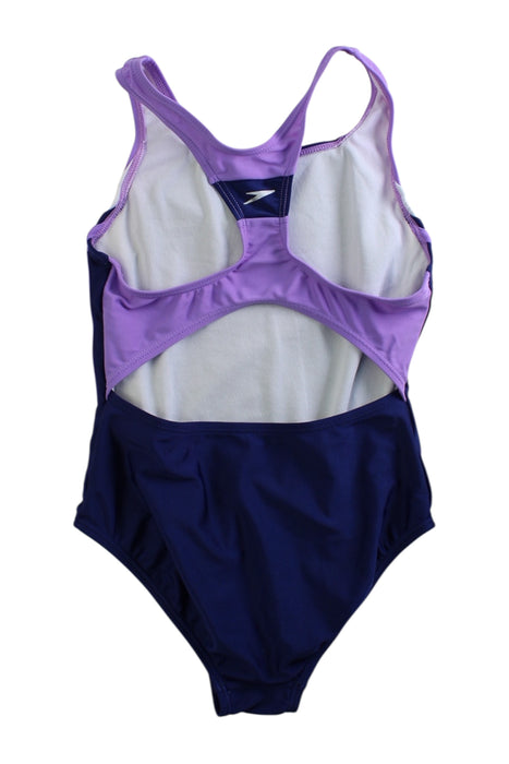 A Purple Swimsuits from Speedo in size 10Y for girl. (Back View)