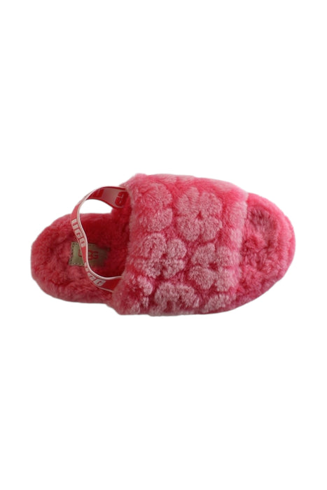 A Pink Slippers from UGG in size 7Y for girl. (Front View)