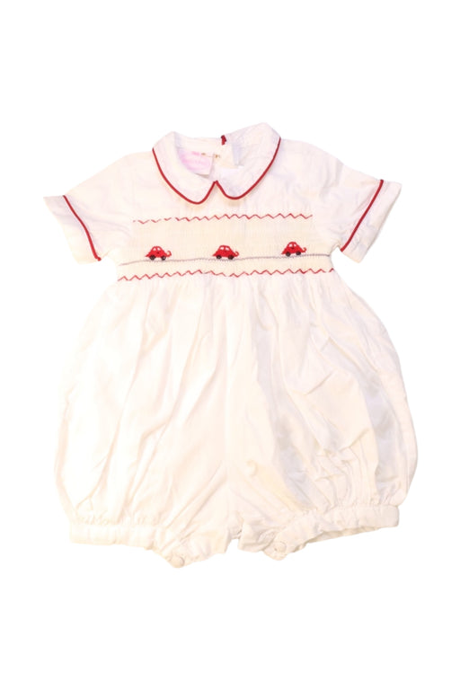 A White Short Sleeve Rompers from Annafie in size 6-12M for girl. (Front View)