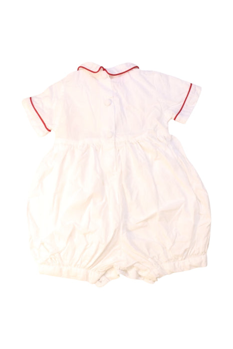 A White Short Sleeve Rompers from Annafie in size 6-12M for girl. (Back View)