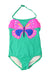 A Green Swimsuits from Boden in size 4T for girl. (Front View)