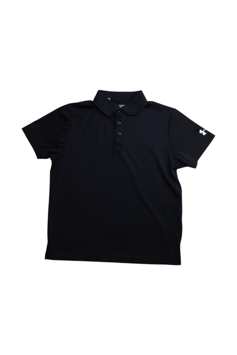 A Black Short Sleeve Polos from Under Armour in size 10Y for boy. (Front View)