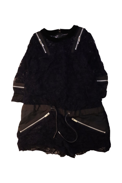A Black Long Sleeve Rompers from Sacai in size 12Y for girl. (Front View)