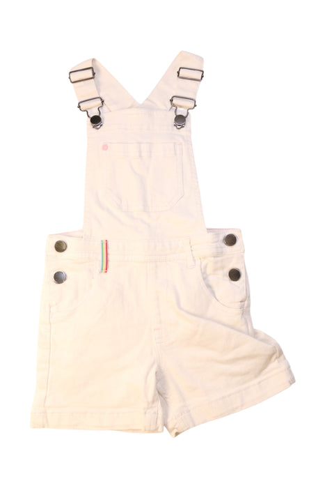 A White Overall Shorts from Joules in size 6T for girl. (Front View)
