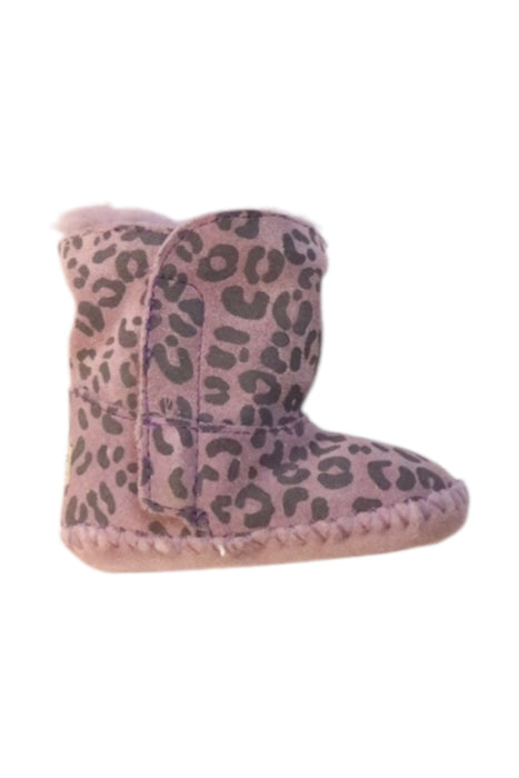 A Pink Booties from UGG in size Newborn for girl. (Front View)