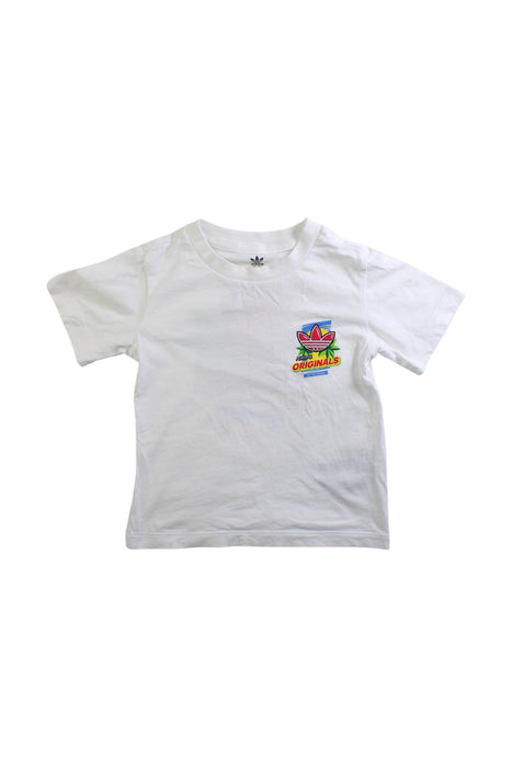A White Short Sleeve T Shirts from Adidas in size 2T for boy. (Front View)