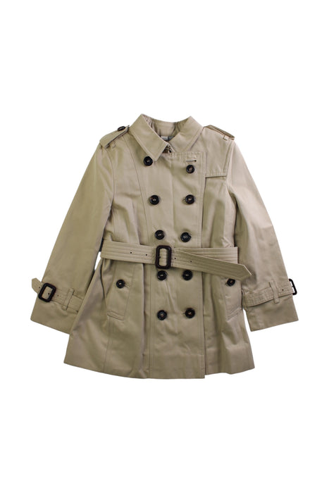 A Beige Coats from Burberry in size 4T for girl. (Front View)