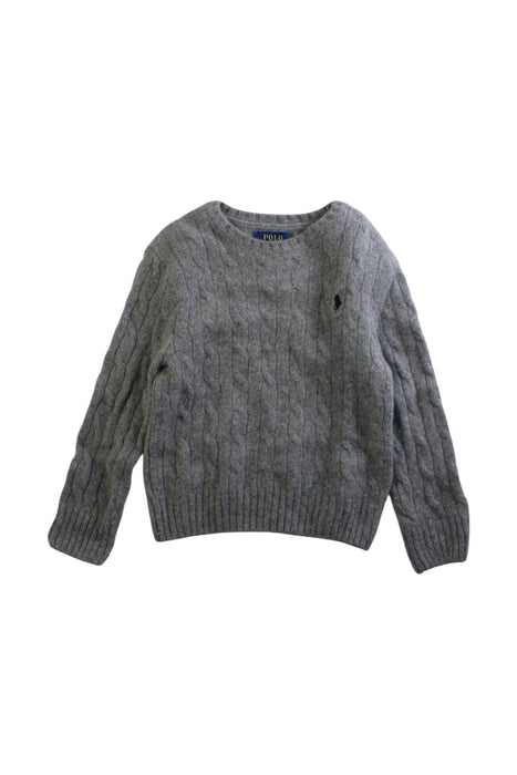 A Grey Knit Sweaters from Polo Ralph Lauren in size 4T for boy. (Front View)
