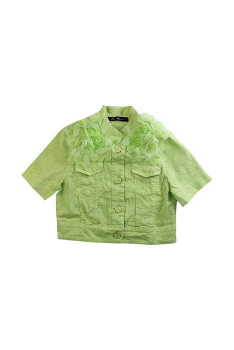 A Green Lightweight Jackets from Miss Blumarine in size 10Y for girl. (Front View)