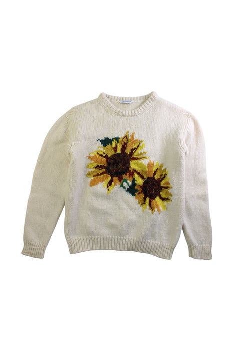 A White Knit Sweaters from Dolce & Gabbana in size 9Y for girl. (Front View)