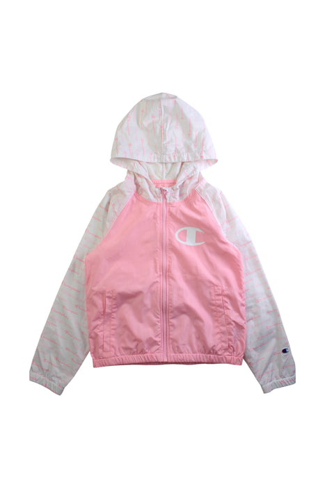 A Pink Lightweight Jackets from Champion in size 5T for girl. (Front View)