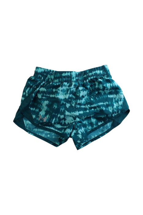 A Teal Active Shorts from Under Armour in size 7Y for girl. (Front View)