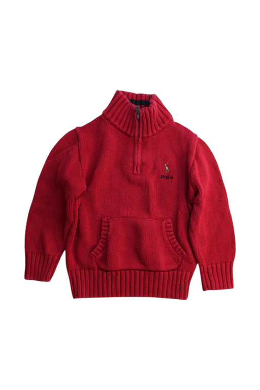 A Red Zippered Sweatshirts from Polo Ralph Lauren in size 3T for boy. (Front View)