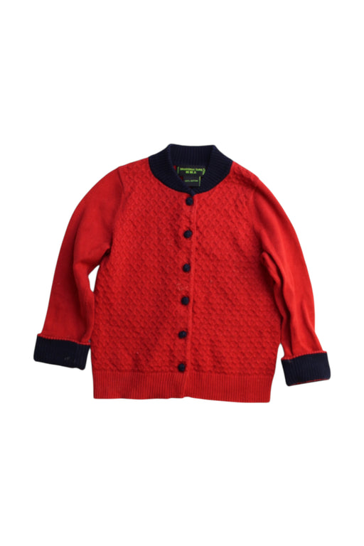 A Red Cardigans from Shanghai Tang in size 4T for boy. (Front View)