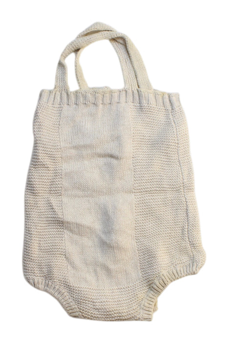 A Beige Overall Shorts from Nanos in size 3-6M for girl. (Back View)