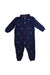 A Navy Long Sleeve Rompers from Ralph Lauren in size 6-12M for boy. (Front View)