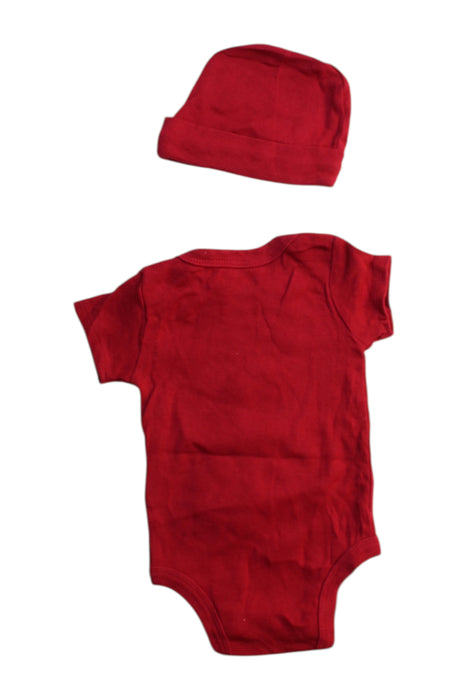 A Red Short Sleeve Bodysuits from Air Jordan in size 3-6M for boy. (Back View)