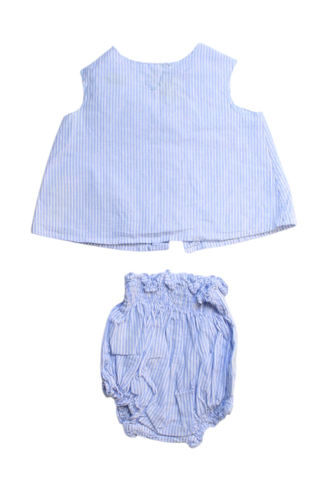 A Blue Shorts Sets from Nanos in size 0-3M for girl. (Front View)