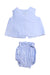 A Blue Shorts Sets from Nanos in size 0-3M for girl. (Front View)
