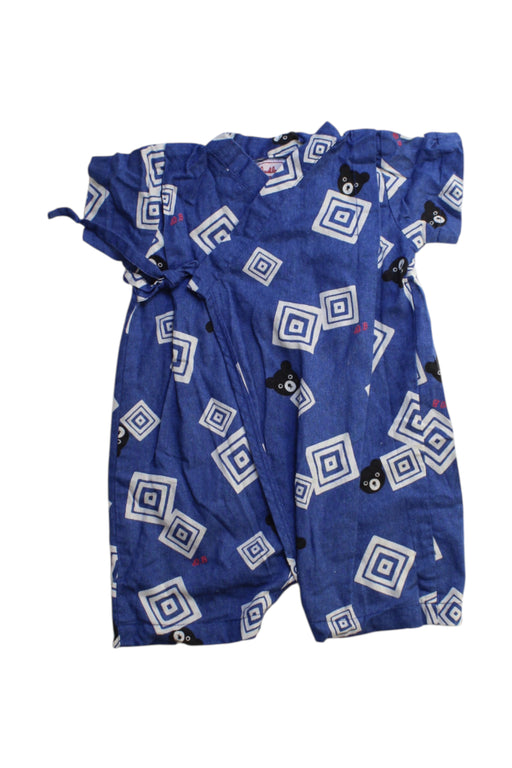A Blue Sleeveless Rompers from Double B Mikihouse in size 12-18M for boy. (Front View)