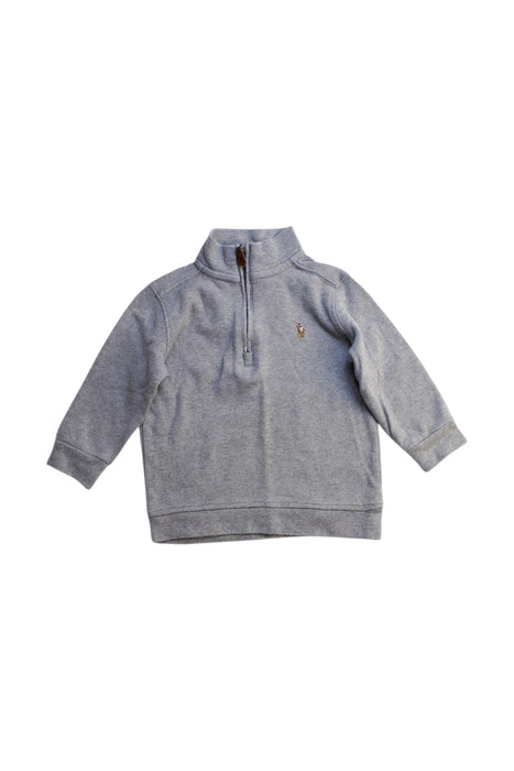 A Grey Long Sleeve Polos from Ralph Lauren in size 18-24M for boy. (Front View)
