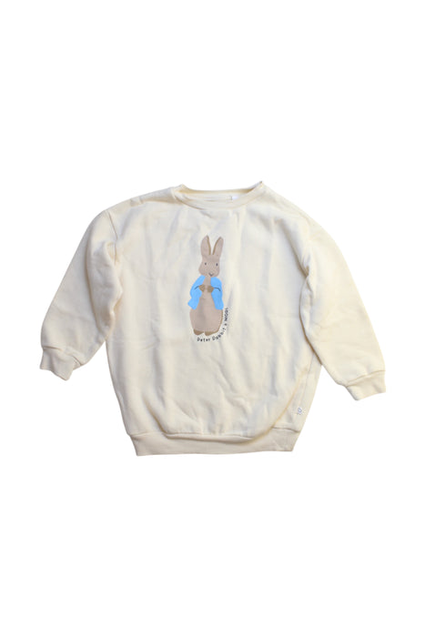 A White Crewneck Sweatshirts from Peter Rabbit in size 5T for girl. (Front View)