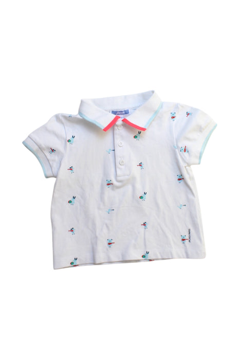 A White Short Sleeve Polos from Jacadi in size 18-24M for boy. (Front View)