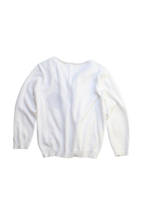 A White Cardigans from Petit Bateau in size 3T for girl. (Back View)