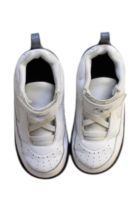 A White Sneakers from Air Jordan in size 3T for boy. (Back View)