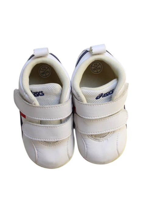 A White Sneakers from ASICS in size 12-18M for boy. (Back View)