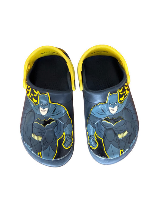 A Black Slip Ons from Crocs in size 5T for boy. (Front View)