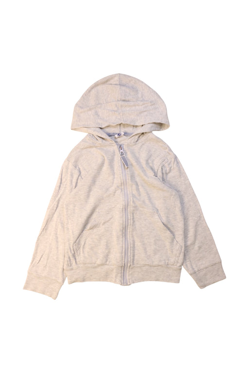 A Grey Zippered Sweatshirts from Petit Bateau in size 5T for girl. (Front View)