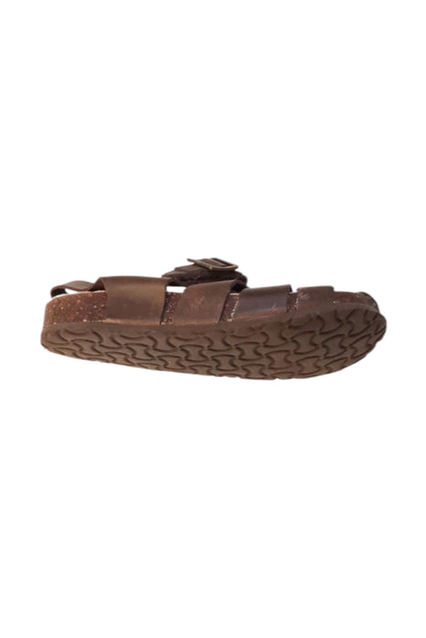 A Brown Sandals from Kickers in size 7Y for girl. (Front View)