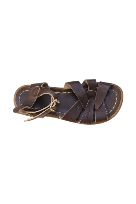 A Brown Sandals from Salt-Water in size 6T for girl. (Front View)