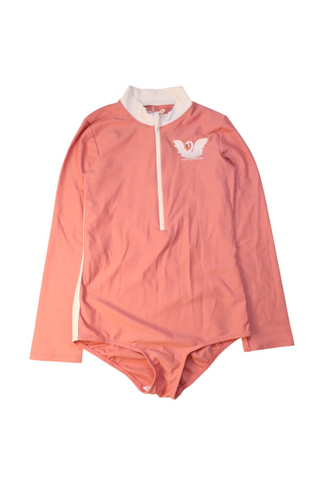 A Peach Long Sleeve Bodysuits from Mini Rodini in size 9Y for girl. (Front View)