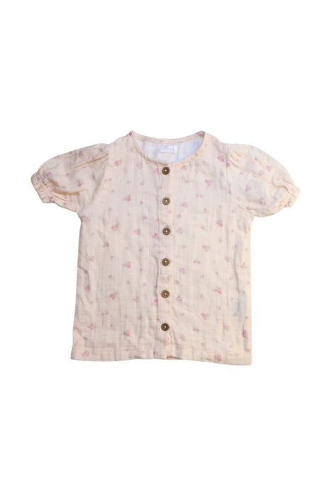 A Beige Short Sleeve Shirts from Jamie Kay in size 4T for girl. (Front View)