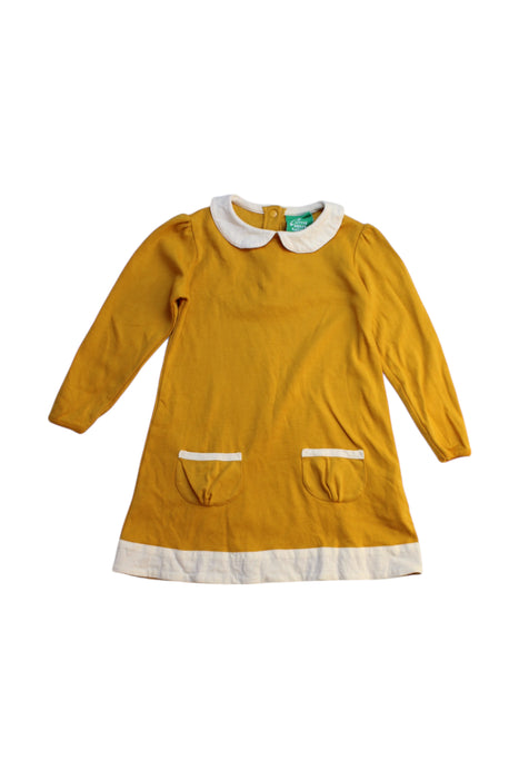 A Yellow Long Sleeve Dresses from Little Green Radicals in size 4T for girl. (Front View)