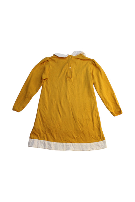 A Yellow Long Sleeve Dresses from Little Green Radicals in size 4T for girl. (Back View)