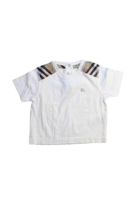 A White Short Sleeve T Shirts from Burberry in size 12-18M for boy. (Front View)