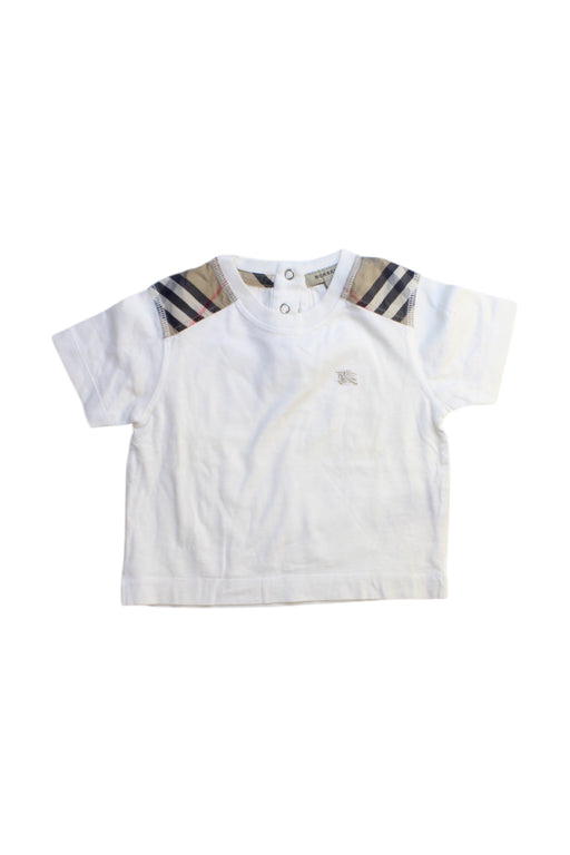 A White Short Sleeve T Shirts from Burberry in size 12-18M for boy. (Front View)