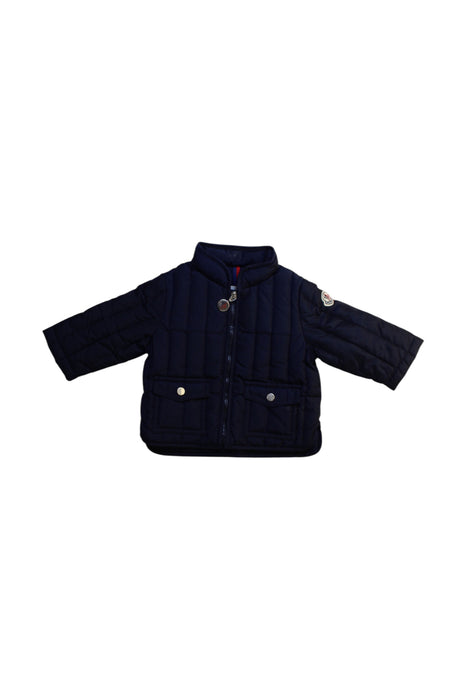 A Navy Puffer/Quilted Coats & Outerwear from Moncler in size 3-6M for boy. (Front View)