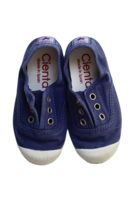 A Navy Slip Ons from Cienta in size 18-24M for girl. (Back View)