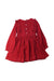 A Red Long Sleeve Dresses from Maison Me in size 6T for girl. (Back View)