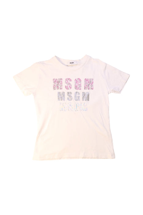 A White Short Sleeve T Shirts from MSGM in size 6T for girl. (Front View)
