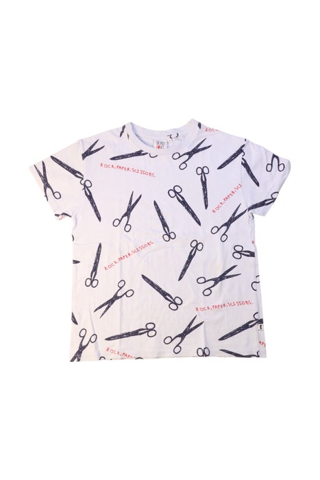 A White Short Sleeve T Shirts from Beau Loves in size 6T for girl. (Front View)