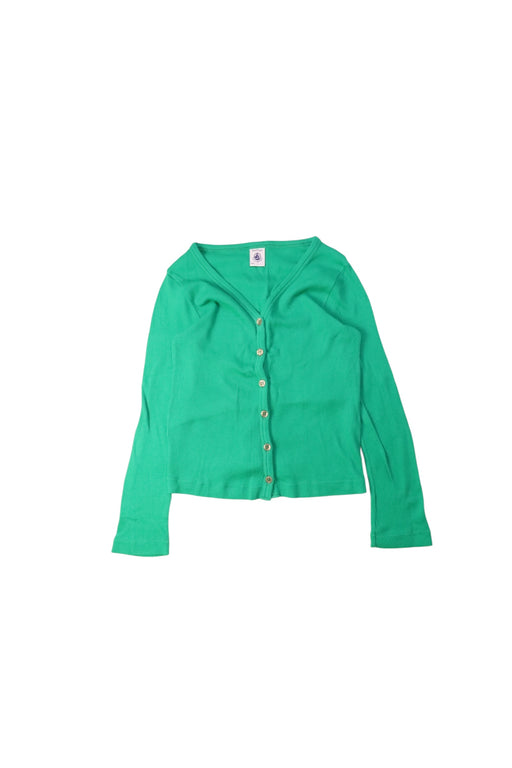 A Green Cardigans from Petit Bateau in size 6T for girl. (Front View)