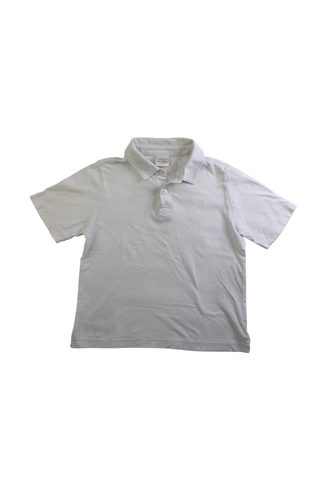 A White Short Sleeve Polos from Hanna Andersson in size 5T for boy. (Front View)