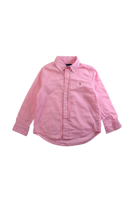 A Pink Long Sleeve Shirts from Ralph Lauren in size 4T for boy. (Front View)